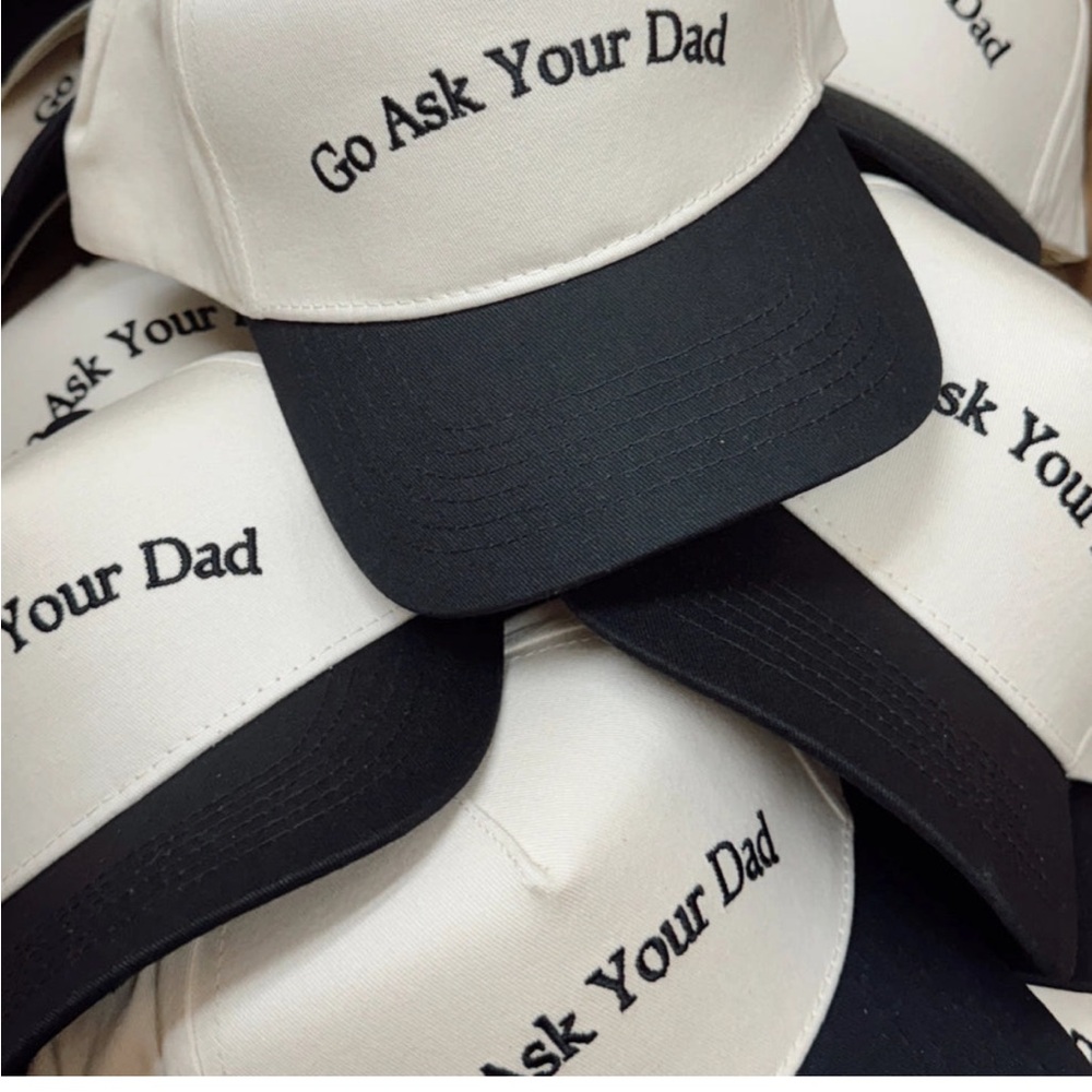 Black and White 'Go Ask Your Dad' Cap